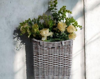 Woven Wall Pocket Basket: Farmhouse Kitchen Storage, 14.3 in