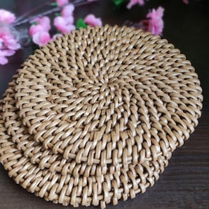 Placemats Wicker Plate Holder Wicker Serving Plates Basket Plate Holder Wicker Plate Stand Dining Table Mat