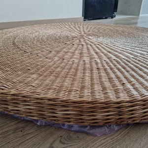 Handmade Large Round Wicker Table Cover - 45.5 in, Serving, Breakfast Tray