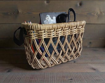 Handwoven Wicker Basket Storage Organization: Bathroom, Kitchen, Home Decor 10.8x6.5x6.5 in