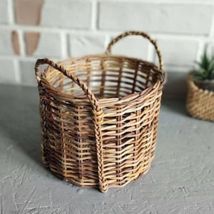 Wicker Basket Storage Wicker Organizer+ Lid Bathroom Sewing Baskets Organizer For Storing Round Basket Handwoven Storage Custom Basket