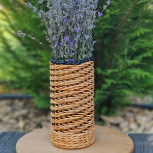 Wicker Vase Flowers Basket Vase Decorative Woven Vase Wicker Planter Wicker Handmade Vase Large Woven Vase