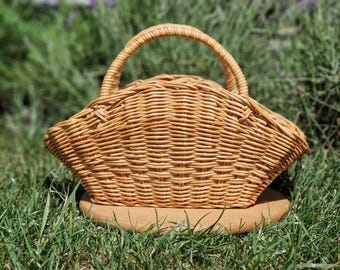 Handgemachter Weidenkorb-Tasche, 50 * 20 * 15 cm: Blumen sammeln, Picknick, Strand, Einkaufen