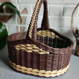 Wicker Basket Oval Gathering Basket Wicker Shopping Basket Custom Basket Fruit Basket Cottage Decor Harvest Basket Sewing Basket