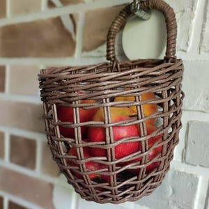 Storage Basket Hanging Pocket Basket Kitchen Hanging Large Hanging Wall Basket Narrow Wall Basket Door Basket Unique Farmhouse