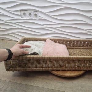 Handwoven Wicker Storage Basket 22*15*4.5 in: Rectangular Closet Organizer