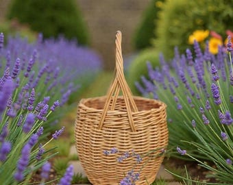Handmade Wicker Basket 8*8; 9*9 in: Cottagecore, Fruit, Picnic, Market, Harvest