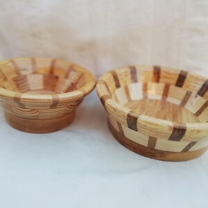 Wooden Bowls Set of 2 Snack Wooden Bowls made of Reclaimed Wood Handmade Wooden Bowls Multicolored Wooden Bowls For Sweets and Nuts