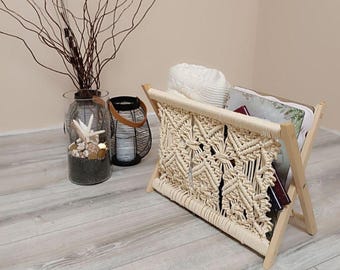 Wooden Bag Holder Macrame Book Holder Trivet Wooden Stand Dorm Storage For Toiletries Chair Stand For Handbags & Accessories Outdoor Seating