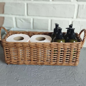 蓋付き籐バスケット 12.4×8.8; 12.4×12インチ: 収納、フルーツ