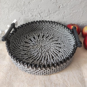 Wicker Tray Round Wicker Tray Handmade Wicker Tray Serving Tray 12 in Fruit Basket Custom Wicker Trays Woven Basket