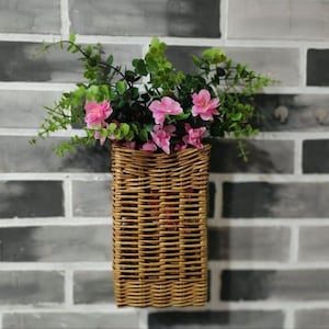 Front Door Basket Wall Baskets For Flowers Thin Door Basket Woven Door Basket Home Decor Front Door Whicker Basket Vase Hanging Door Basket