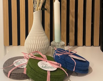 Wollfilz Untersetzer aus 100% Wolle | Vierer Set |Kerzenunterlage Tassenuntersetzer Glasuntersetzer | Filz Deko Tischset | Geschenkidee