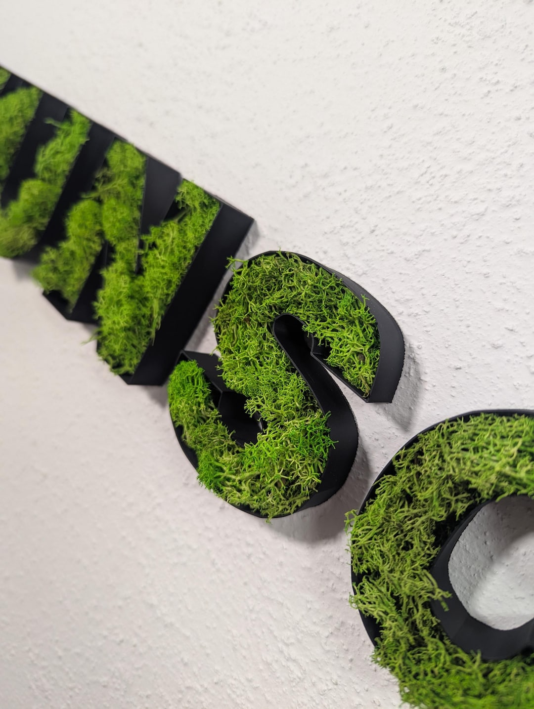 Moss Lettering Personalized 3D Lettering for Company Logo, Moss, Wall Decor, Office ...