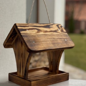 Outdoor Garten Dekor | Einzigartiges Vogelhaus Geschenk | Handgemachtes Vogelhaus | Vogelhaus aus Holz | Umweltfreundliches hölzernes Vogelhaus | Naturfresser