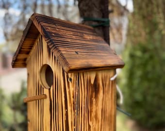 Handmade Feeder Bird, Pine Feeders Bird, Natural Wood Handmade Feeders Bird, Wooden Bird Feeders, Hanging bird Feeder, Large Wood Feeder