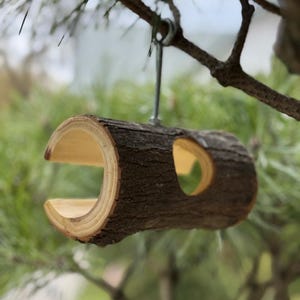 Petit oiseau dans la mangeoire, Mangeoire extérieure pour oiseau, Cabane d&#39;oiseau moderne, Décoration de jardin, Cabane d&#39;oiseau unique, Nichoir en bois fait main, Mangeoire en bois