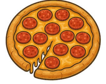 Pacchetto Clipart Pizza: 5 PNG, Grafica Alimentare (Download Digitale)