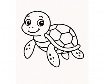 12 Ocean Animal Coloring Pages | Kids Printable Activity Sheets | Cute Sea Life Digital Download | Turtle, Whale, Crab & Octopus