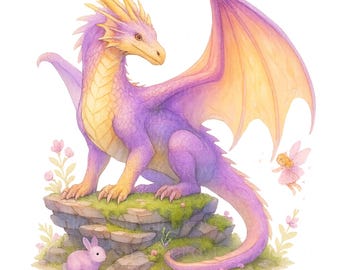 Fantasy Dragon Clipart Bundle | Watercolour Dragon PNGs | Cute & Epic Dragon Art | Transparent Digital Download for Crafts