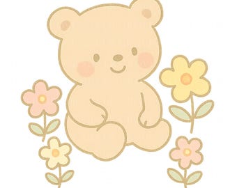 Clipartbundel schattige babybeer – kawaii pastelteddy-png's voor kinderkamerkunst en scrapbooking transparante achtergrond afdrukbare kunst
