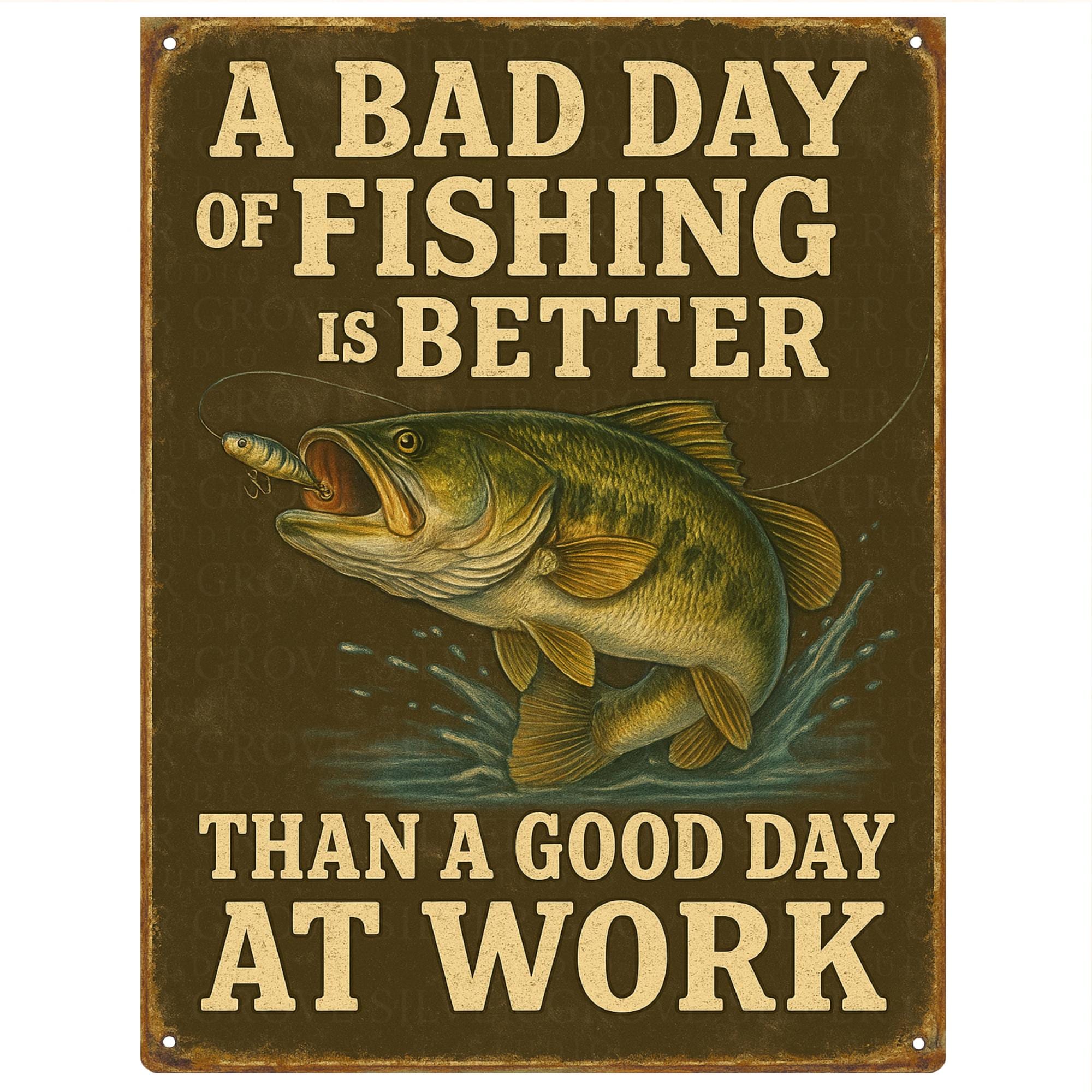 Retro Fishing Signs: Angler Gift, Bass Design (digital Prints ...