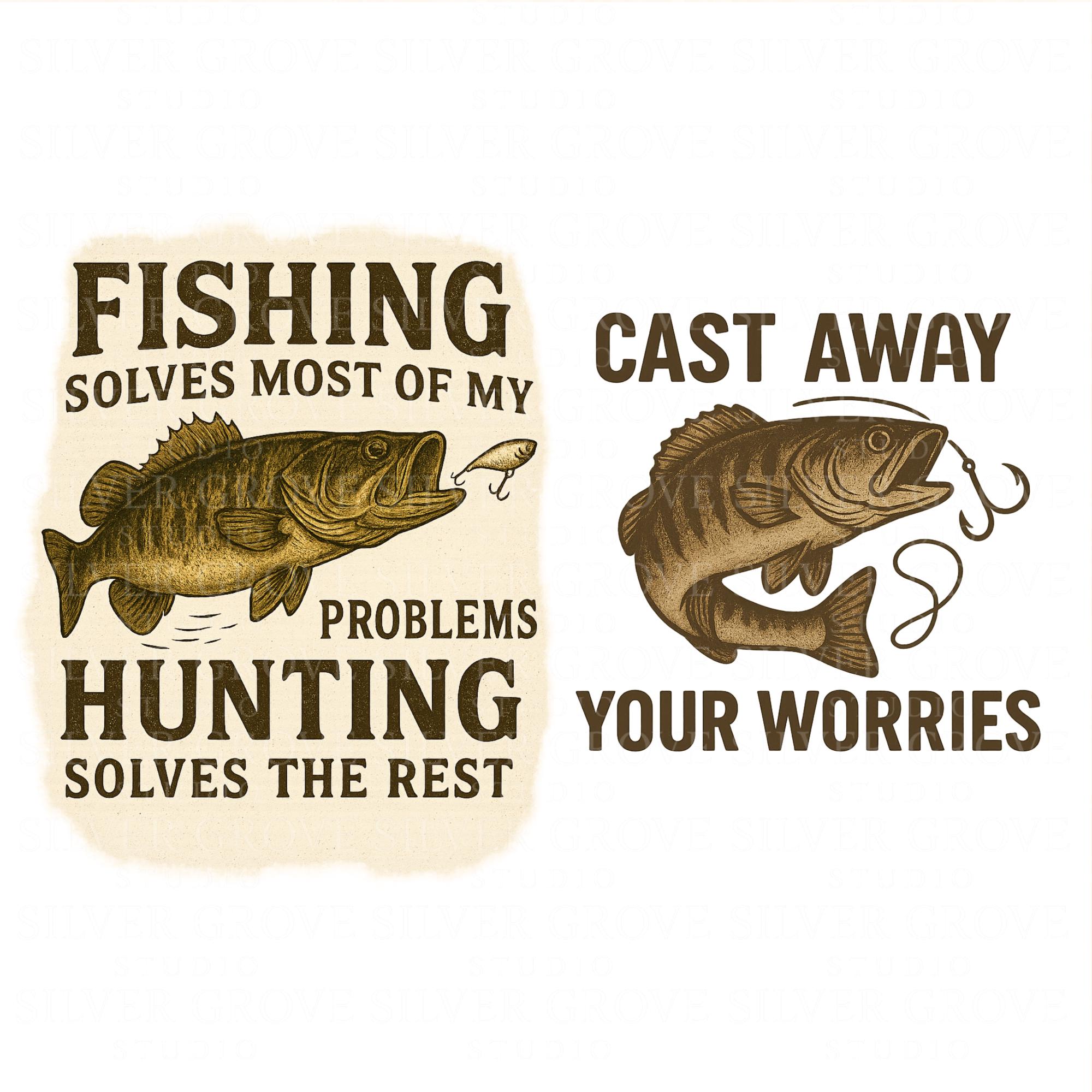 Retro Fishing Signs: Angler Gift, Bass Design (digital Prints ...