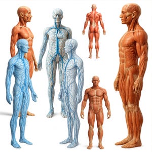 7 Human Anatomy PNG Clipart, High-Resolution Muscle Circulatory System Illustrations, Medical & Scientific Educational Bundle