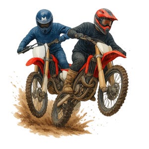 14 Clipart di moto da cross, Clipart di motocross, Moto da sport estremi, Clipart stampabili ad acquerello, PNG di alta qualità, Download digitale