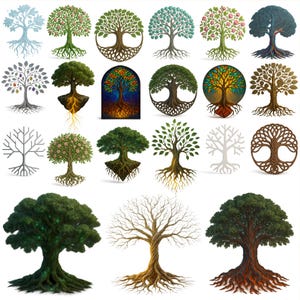 22 Tree of Life Clipart Bundle, Sacred Symbol PNG Set, Celtic Family Tree Designs for Crafts, Wall Art & Invitations