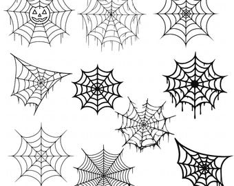 Pacote de clipart de teia de aranha de Halloween | Download digital assustador para artesanato e decoração
