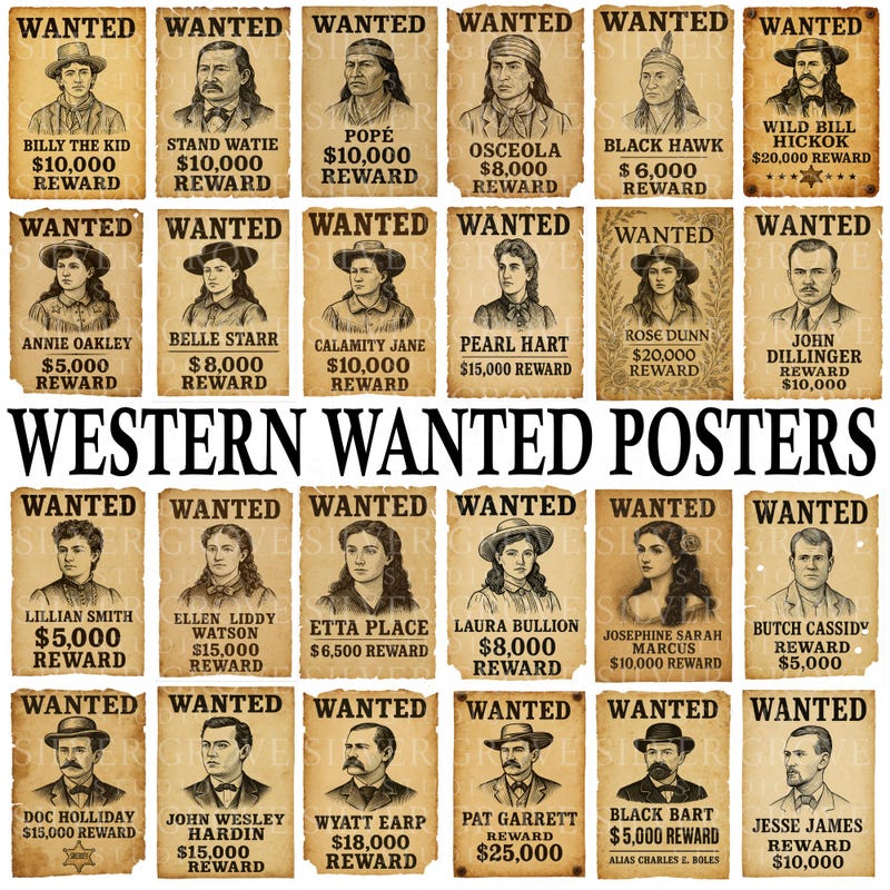 Western Wanted Poster Wall Art - Etsy