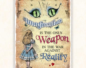 Alice in Wonderland Poster: Vintage Cheshire Cat Wall Art (Digital Download
