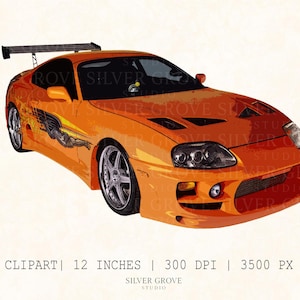 10種類のスポーツカークリップアートPNG – ファストカー、ストリートレーシングカーのイラスト、ドリフトカーのグラフィック、印刷可能なチューナーカーアート