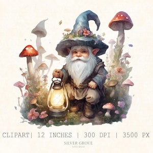 5 Whimsical Gnome Clipart Bundle – Cute Garden Gnomes PNG, Transparent Digital Download for Crafts & Sublimation