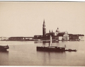 CDV Carlo Naya San Giorgio Venice Venezia Italy 1873 Exposition Carte De Visite Antique Photo Gondolas Vienna