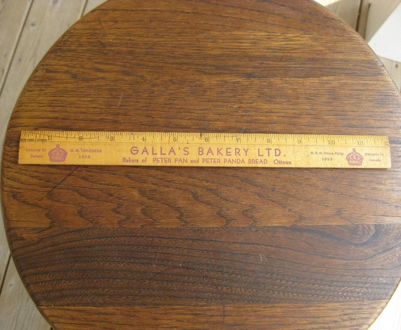 Wood Ruler 12 Gala's Bakery Bakers of Peter Pan & 