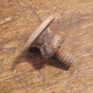 Poignée de tiroir en bois victorien antique avec tige en bois filetée XIXe siècle, XIXe siècle