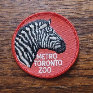 Metro Toronto Zoo Vintage Patch With Zebra Ontario Canada Souvenir Tourist Attraction