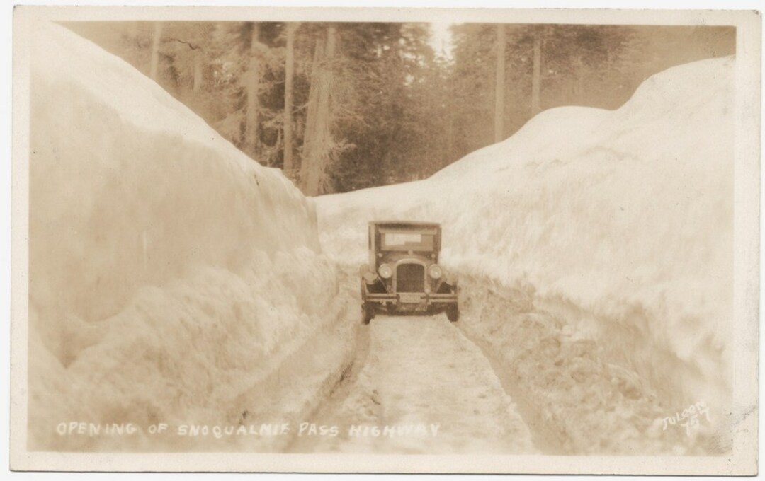 RPPC Postcard Opening of Snoqualmie Pass Highway Washington Etsy