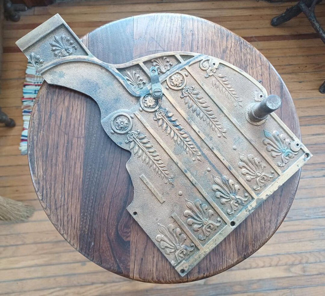 Antique Brass Cash Register Side Part With Post, Industrial Steampunk ...