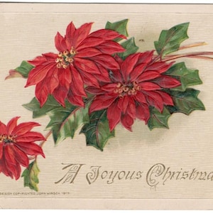 Carte postale en relief 1913 John Winsch Un joyeux Noël Antique vintage éphémère maison décoration de chalet Scrapbooking salutations
