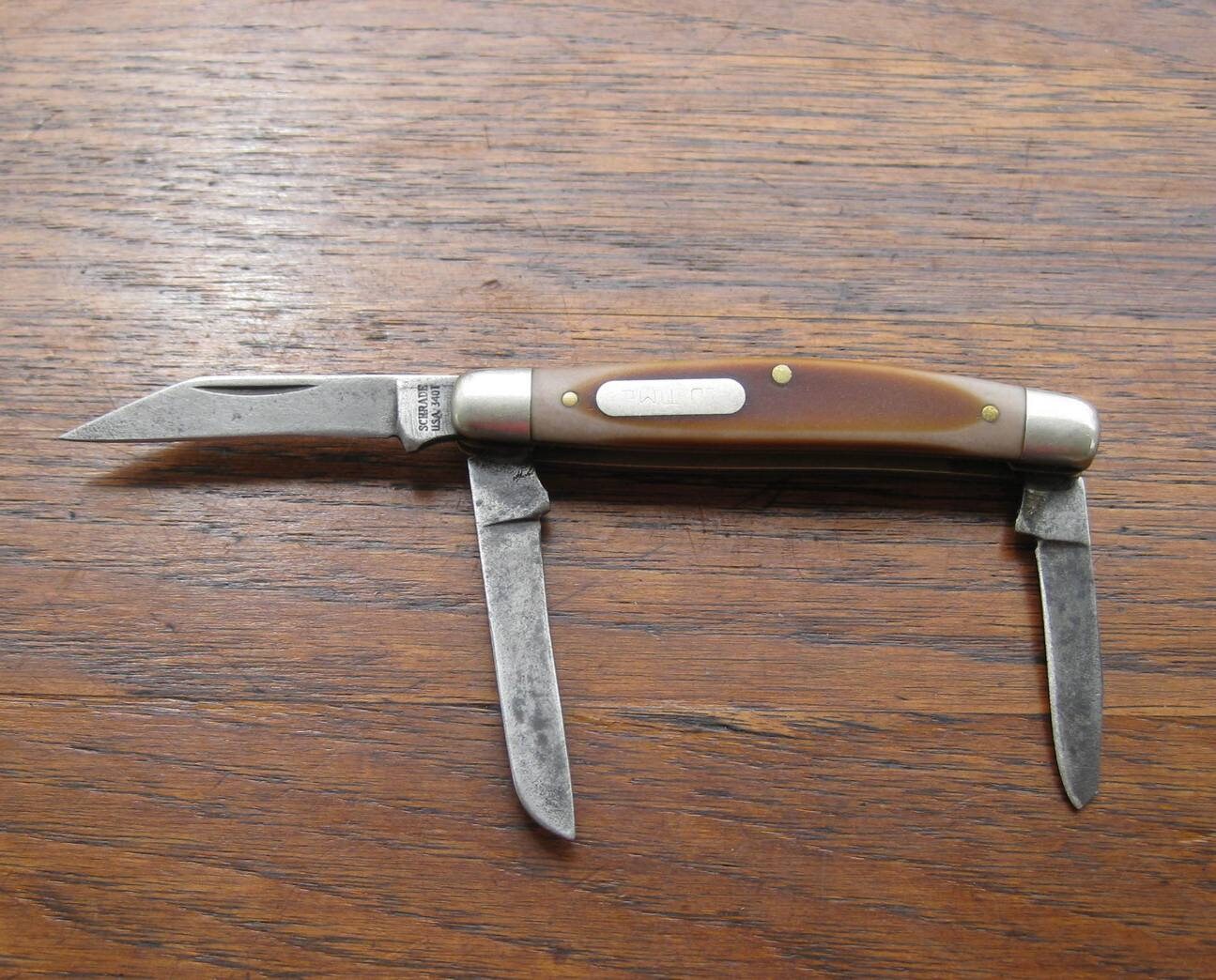 Vintage Pocket Knife Schrade Old Timer 340T Bone Handle 3 Etsy