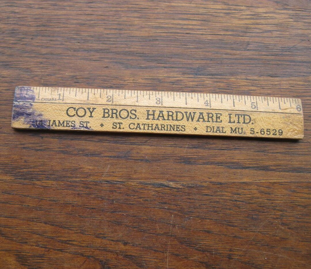 Vintage Advertising Wood Ruler 6 Coy Bros. Hardware Ltd Etsy