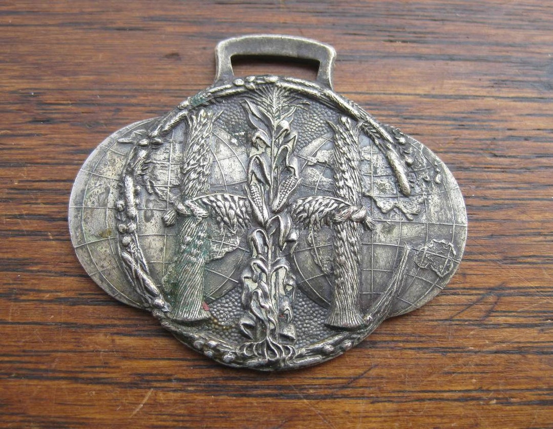 International Harvester Watch Fob Double Globe Vintage Antique Etsy