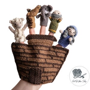 CROCHET PATTERN Noah’s Ark Finger Puppet Bundle - Amigurumi (pdf, US Terms)