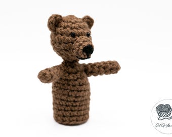 SCHEMA ALL'UNCINETTO Benny l'orso marionetta da dito - Amigurumi (pdf, termini USA)