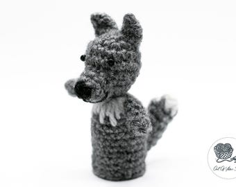SCHEMA ALL'UNCINETTO Wilbert il lupo Marionetta da dito - Amigurumi (pdf, termini USA)