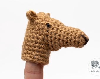SCHEMA ALL'UNCINETTO Carter il cammello - Marionetta da dito - Amigurumi (pdf, termini USA)