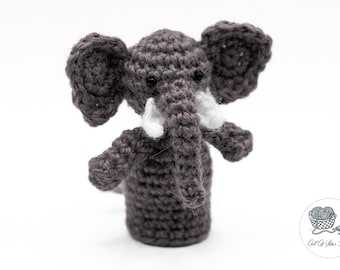 SCHEMA ALL'UNCINETTO Eli l'elefante marionetta da dito - Amigurumi (pdf, termini USA)